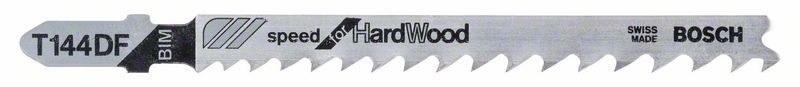 BOSCH JIGSAW BLADE T144DF HARDWOOD UP TO 50MM FAST CUT 5 PACK